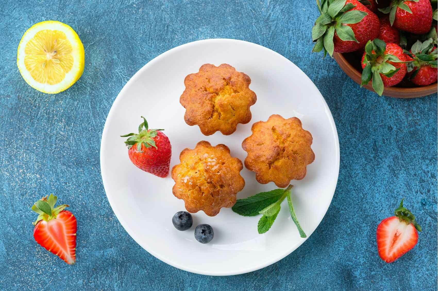 Lemon Strawberry Muffins protein breakfast recipe