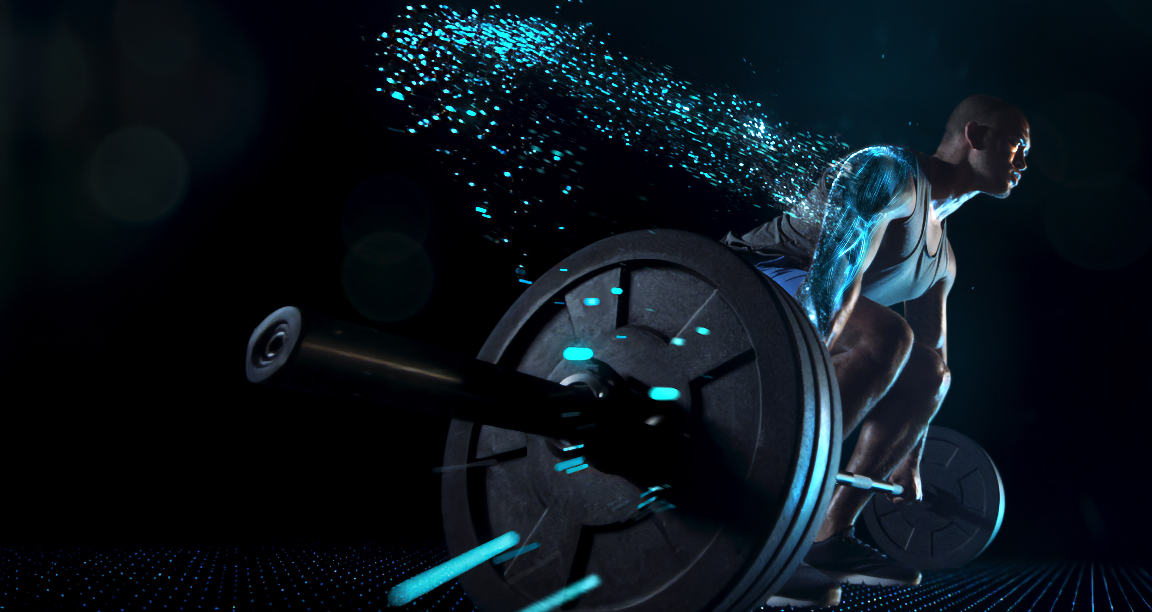 Weightlifter with Dymatize Gourmet Chocolate ISO100 Whey Protein