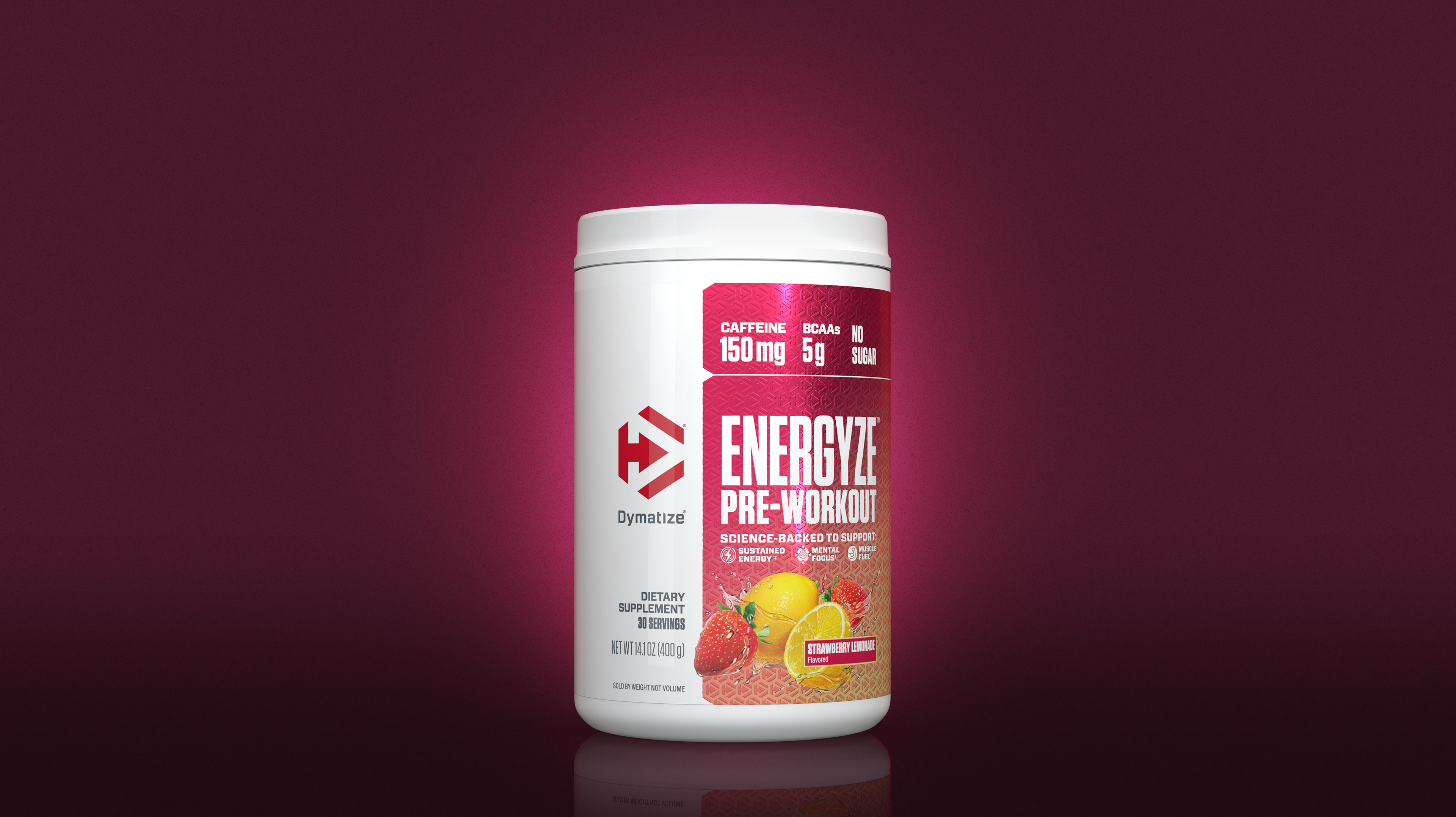 Strawberry Lemonade Energyze Pre-Workout by Dymatize.