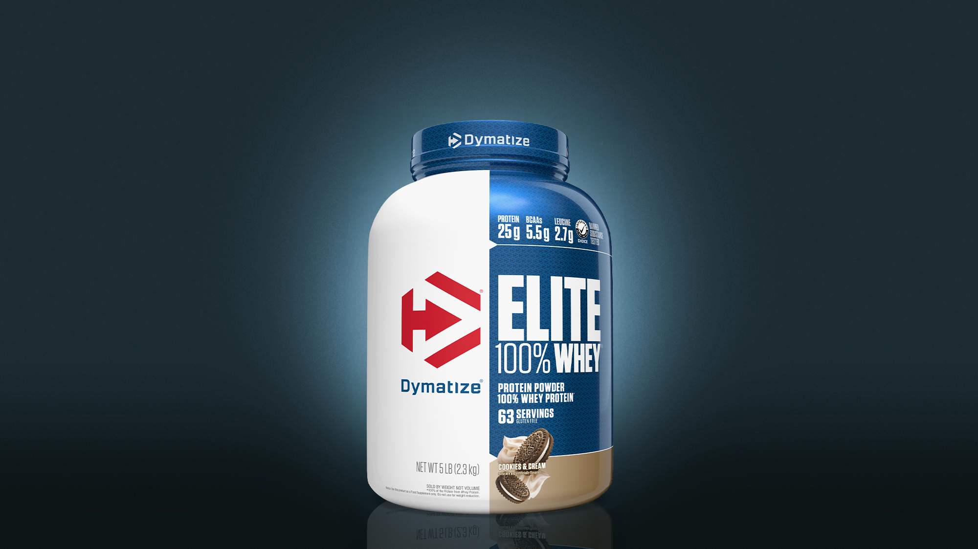 dymatize elite 100% whey cookies and cream protein powder